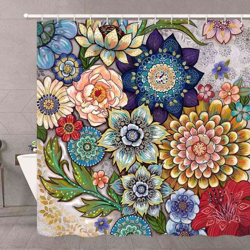Bohemian 3d Digital Printing Polyester Waterproof Shower Curtain