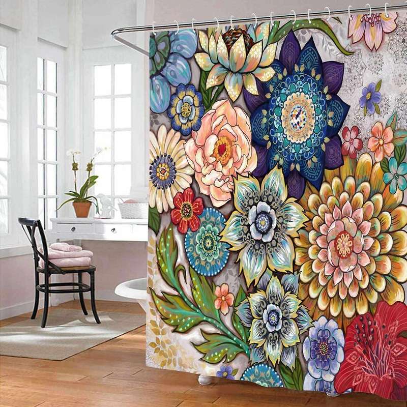 Bohemian 3d Digital Printing Polyester Waterproof Shower Curtain