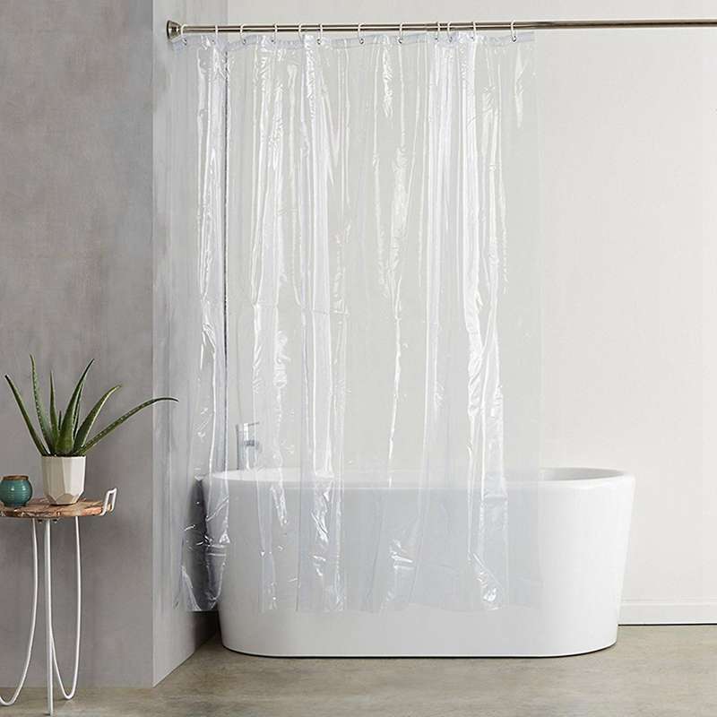 2x 180x180cm Peva Waterproof Shower Curtain Transparent White
