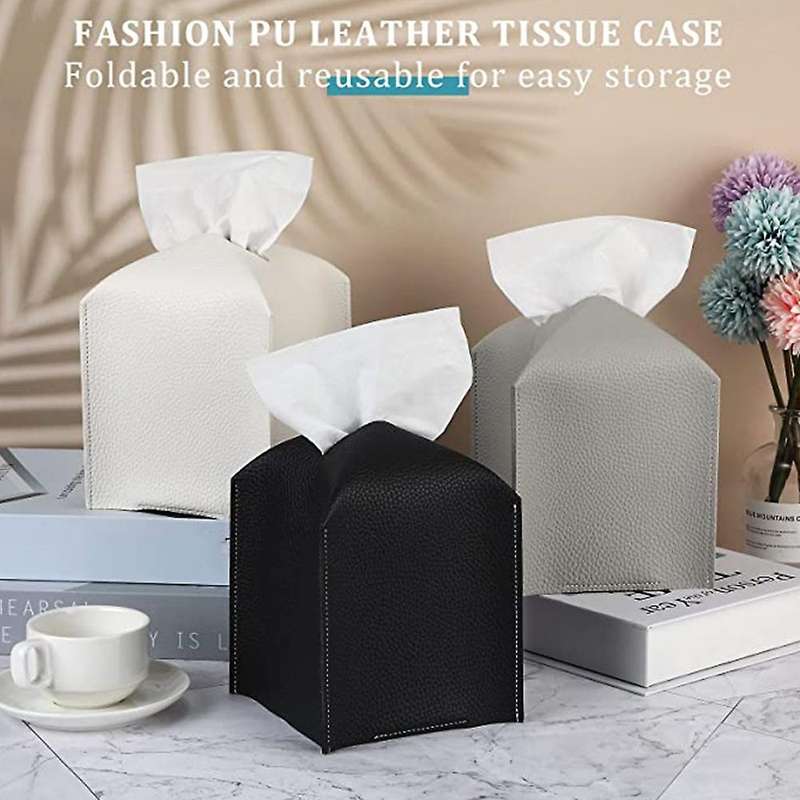 3pcs Tissue Box Pu Tissue Box Holder, Toilet for Bathroom Vanity