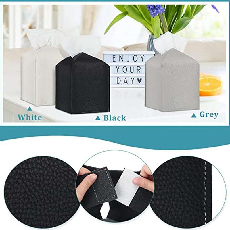3pcs Tissue Box Pu Tissue Box Holder, Toilet for Bathroom Vanity
