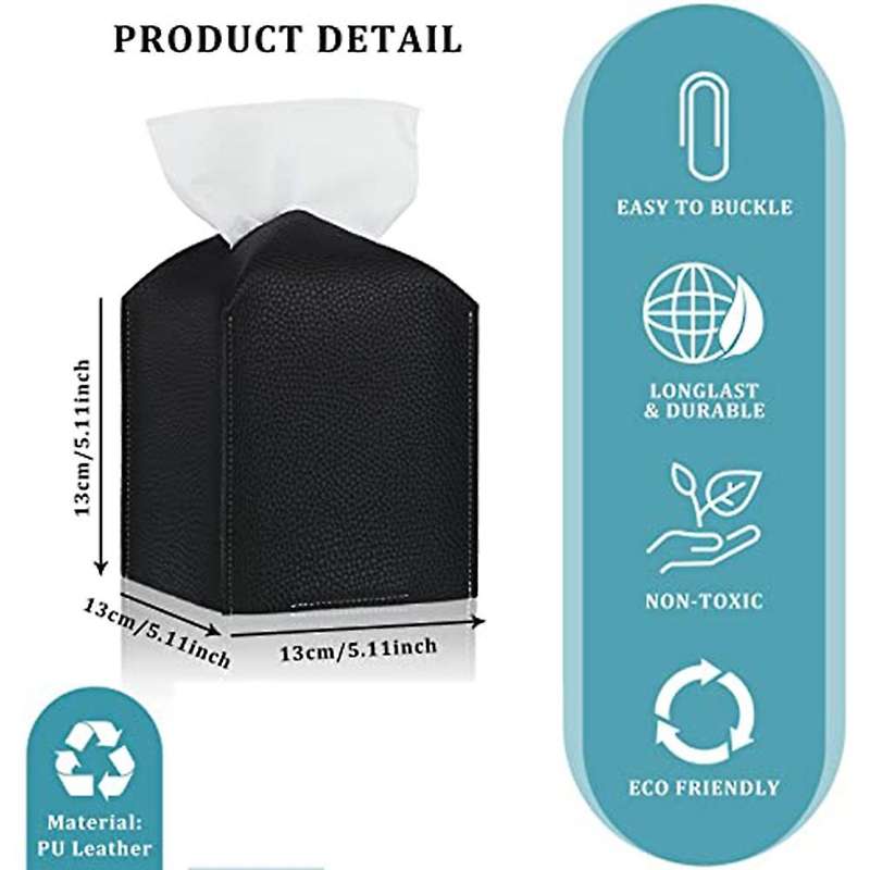 3pcs Tissue Box Pu Tissue Box Holder, Toilet for Bathroom Vanity