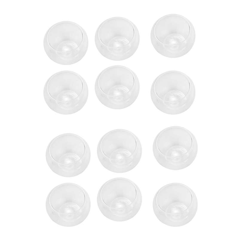 12pcs 50ml Clear Drinking Cup Heat Resistant Double Wall Layer Cup
