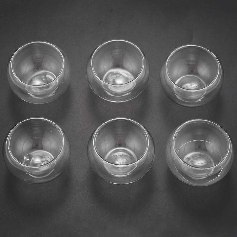 12pcs 50ml Clear Drinking Cup Heat Resistant Double Wall Layer Cup