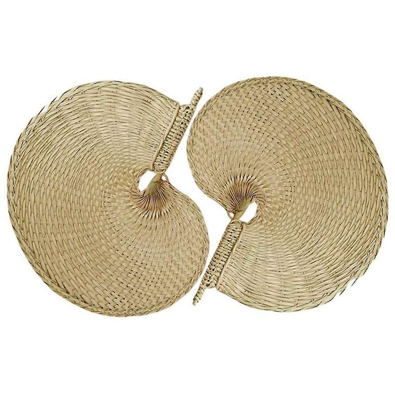 Natural Raffia Hand Fans, for Summer Cooling Supplies Farmhouse 6 Pcs