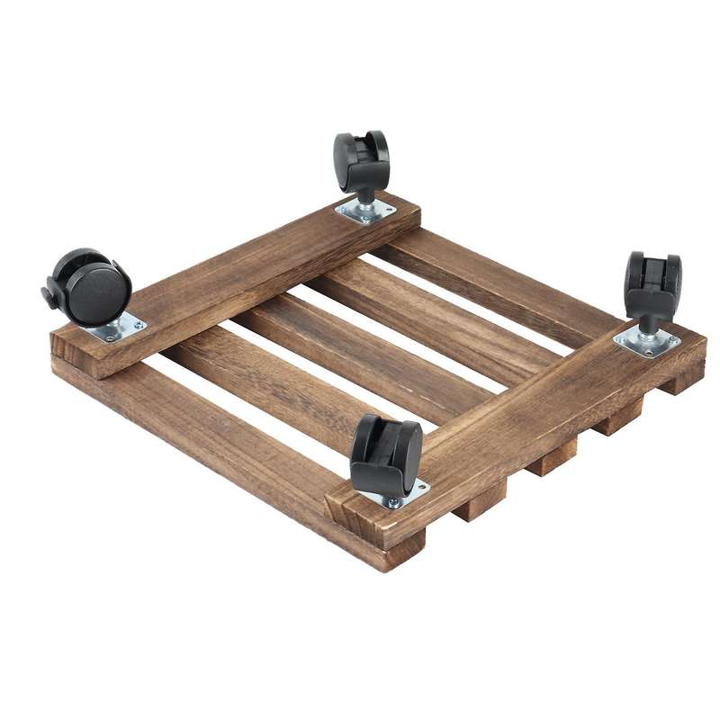 Plant Caddy Wooden Lockable Plant Stand Heavy Duty Plant 12 Inch