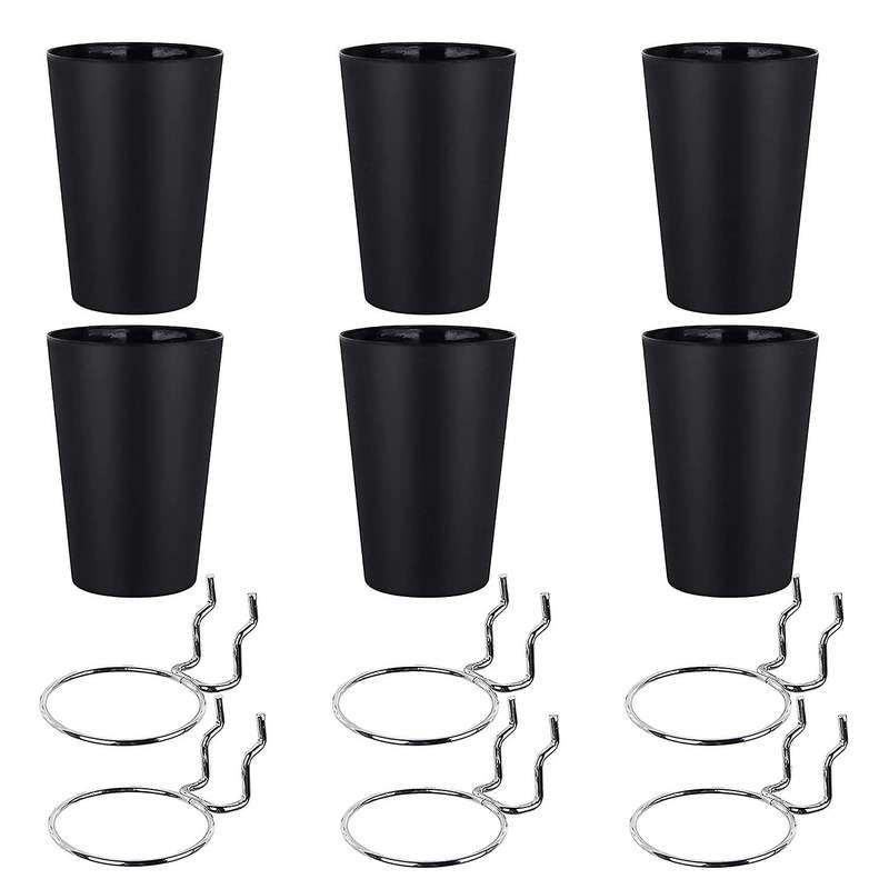 6 Sets Pegboard Hooks with Pegboard Cups Ring Style Pegboard Bins