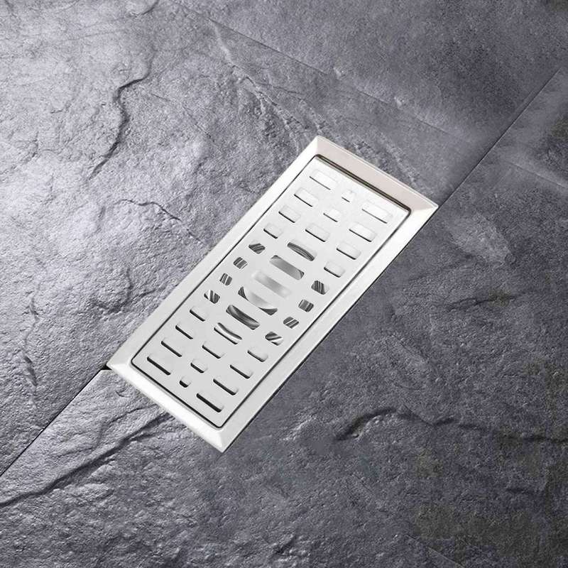 2x Stainless Steel Bathroom Square Floor Grate 20cm X10cm Floor Drain