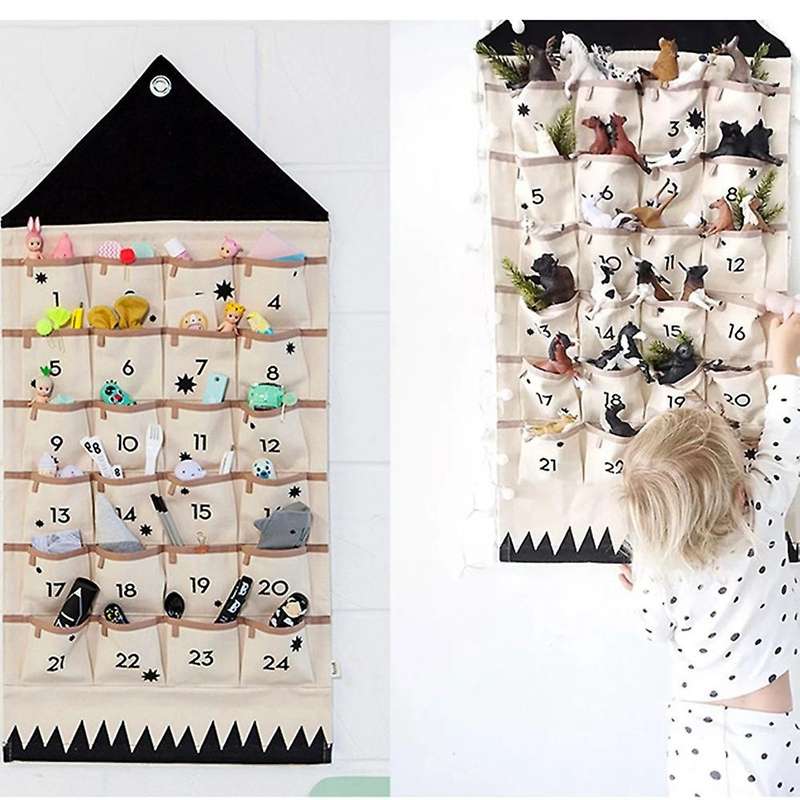 Christmas Calendar to Hanging Xmas Ornaments Advent Drawstring Bags