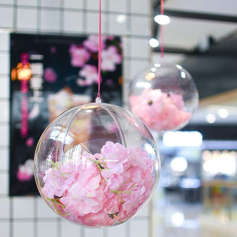 2pc Christmas Tress Hanging Decorations Ball Transparent 20cm