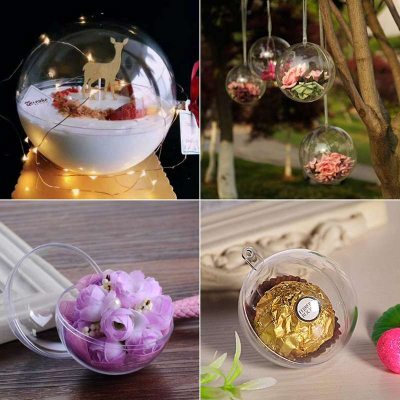 2pc Christmas Tress Hanging Decorations Ball Transparent 20cm