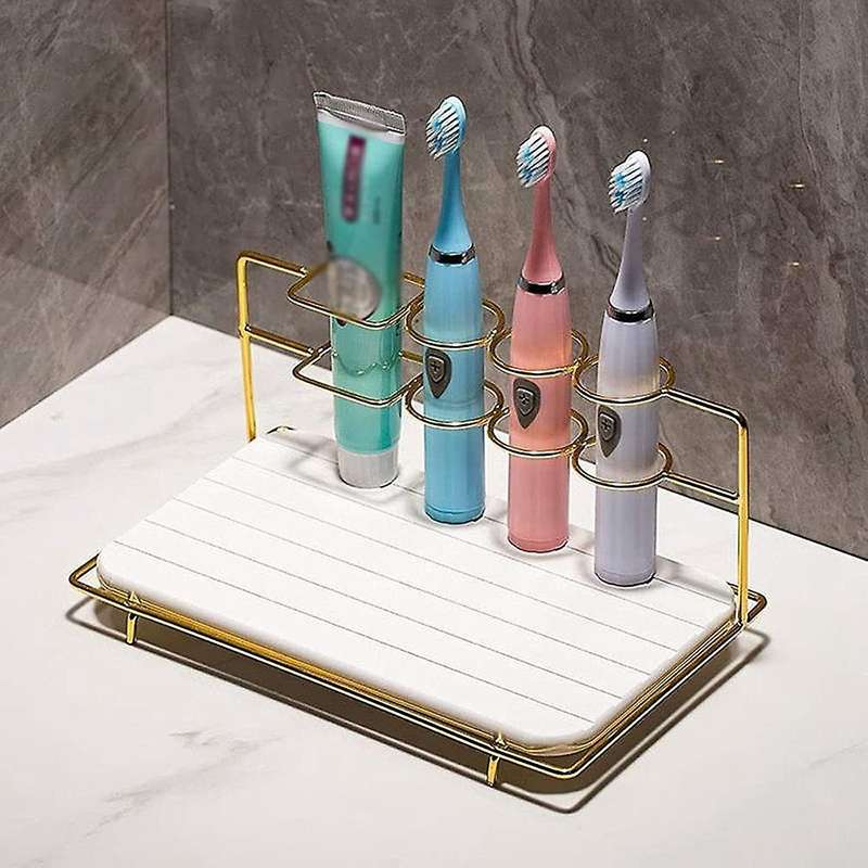 Toilet Rack Light Luxury Electric Toothbrush Holder Swing White
