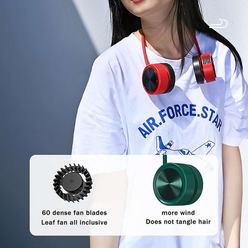 Usb Charging Hanging Neck Fan 3-speed 360-degree for Sports B