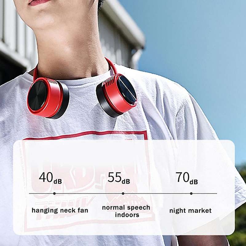 Usb Charging Hanging Neck Fan 3-speed 360-degree for Sports B