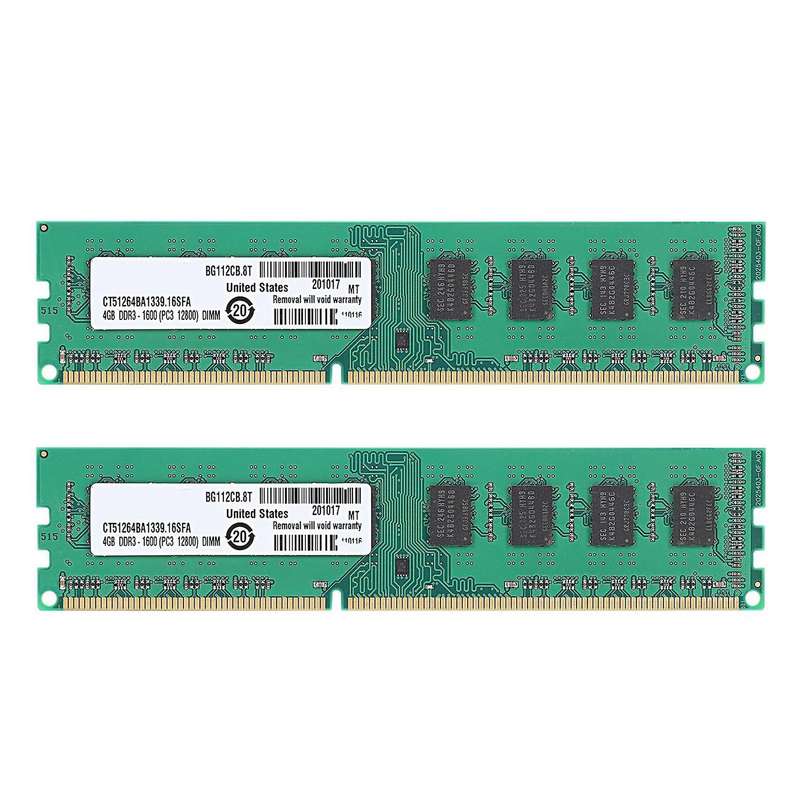 2x Ddr3 4gb Memory Ram Pc3-12800 1.5v 1600mhz Desktop Memory Dimm