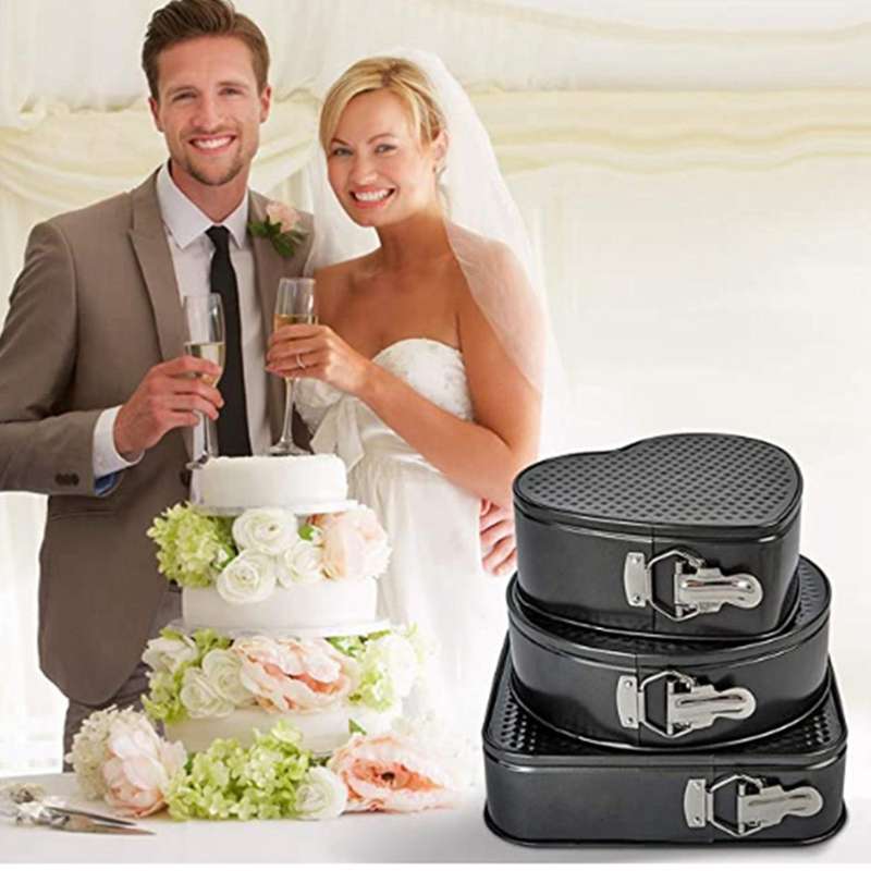 3-pc Set Round Love Square Live Bottom Live Non-stick Baking Tools