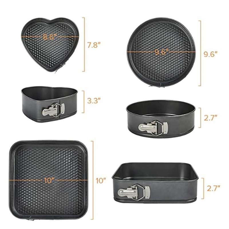 3-pc Set Round Love Square Live Bottom Live Non-stick Baking Tools