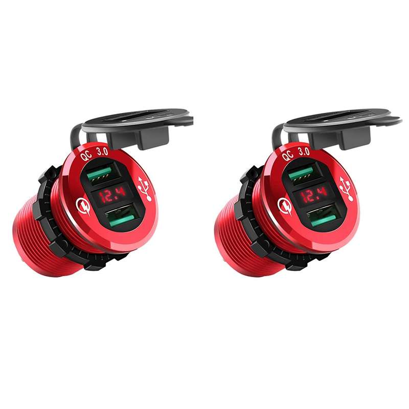 Quick Charge 3.0 Usb Charger Socket,12v/24v Dual Usb Car Power Outlet