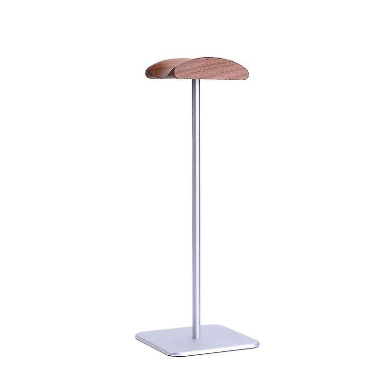 Walnut Wood Headphone Stand Holder Aluminum Supporting Bar,silver