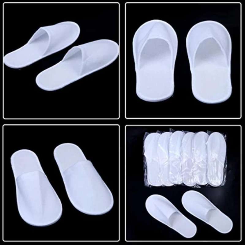 20 Pairs Closed Toe Disposable Slippers Women Men for Hotel Home