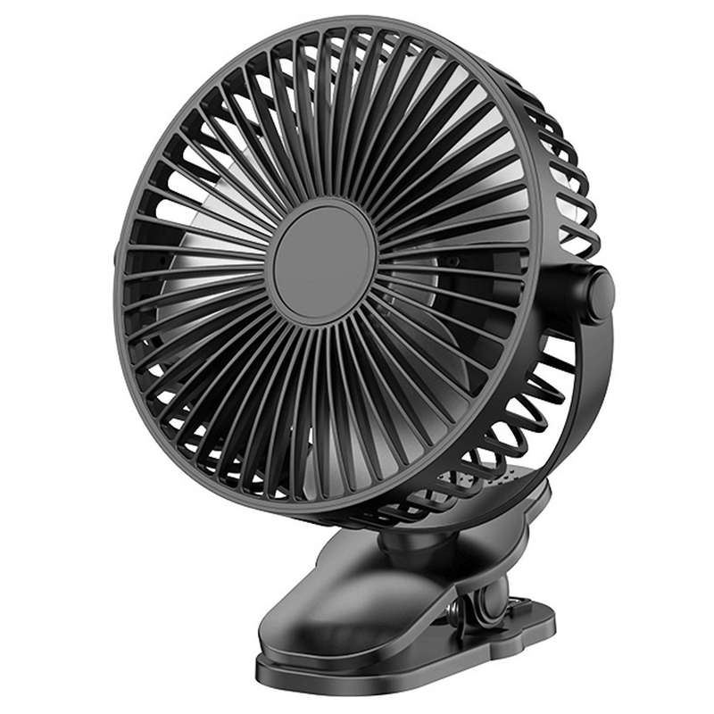 Portable Usb Rechargeable Fan Mini Desktop Clip Fan Black