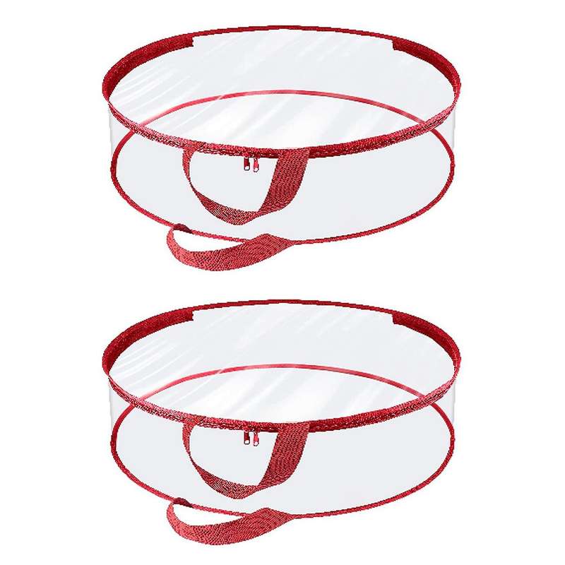 2pack Christmas Wreath Storage Container 24inch(red)