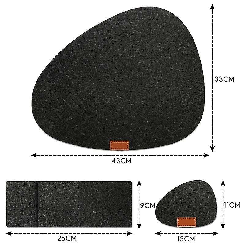 Heat-resistant Placemats -contains Coasters and Cutlery Bag Gray