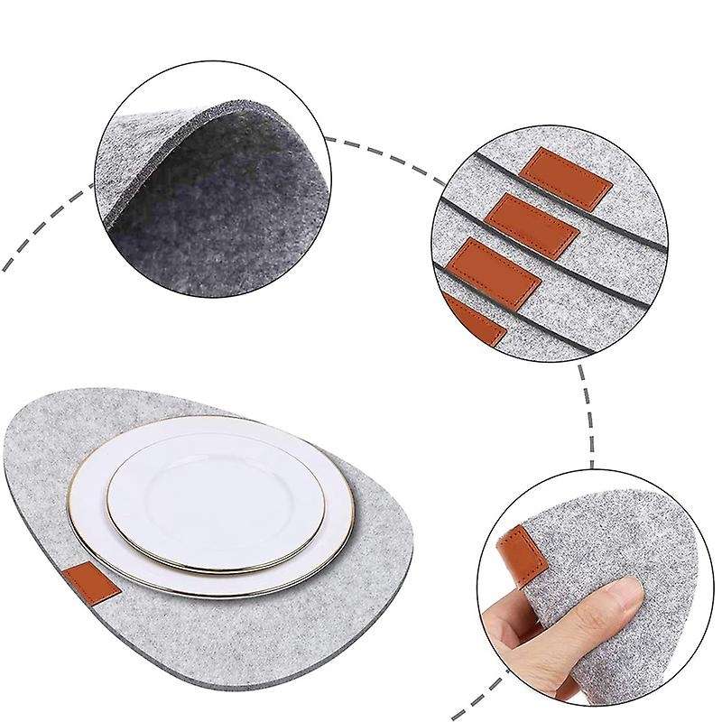 Heat-resistant Placemats -contains Coasters and Cutlery Bag Gray