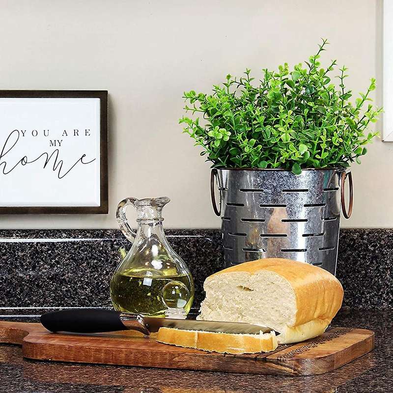 Glass Oil and Vinegar Bottles (2 Piece Set) Round Bottle with Stopper