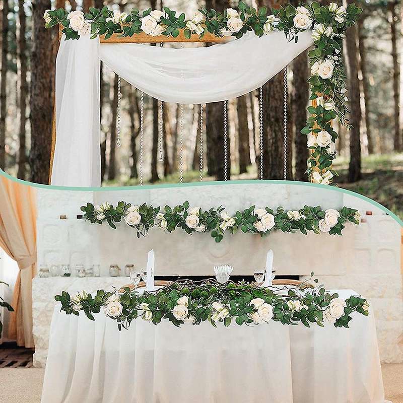 Artificial Silk Fake Flowers Garland for Wedding Home Party Garden