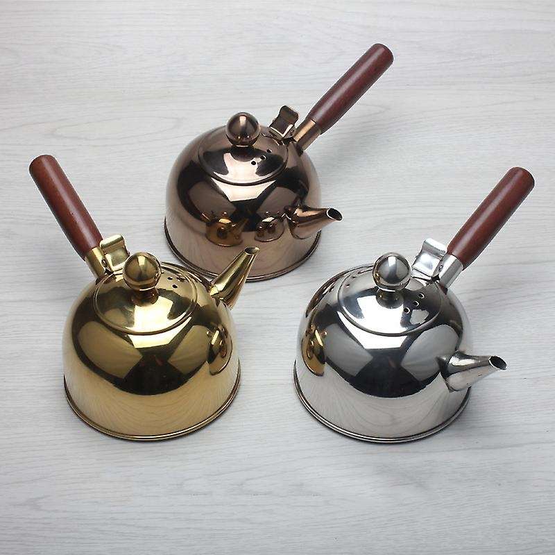 500ml Single Handle Water Kettle Induction 304 Stainless Steel Bronze