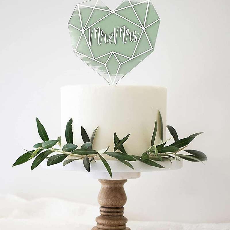 20pcs Cake Topper Heart Blank Acrylic Board for Cake Decorations B