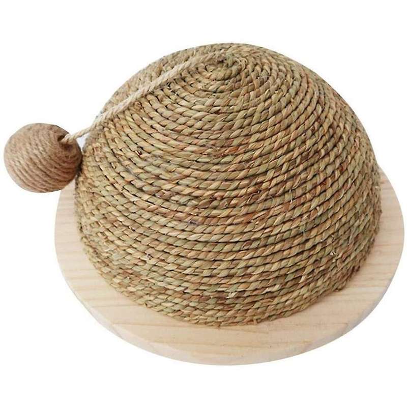 Cat Toy Wooden Bottom Plate Straw Semicircular Grinding Claw Climbing