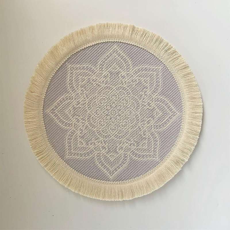 4pcs Bohemian Woven Cotton Placemat, Household Decorative Mat(green)