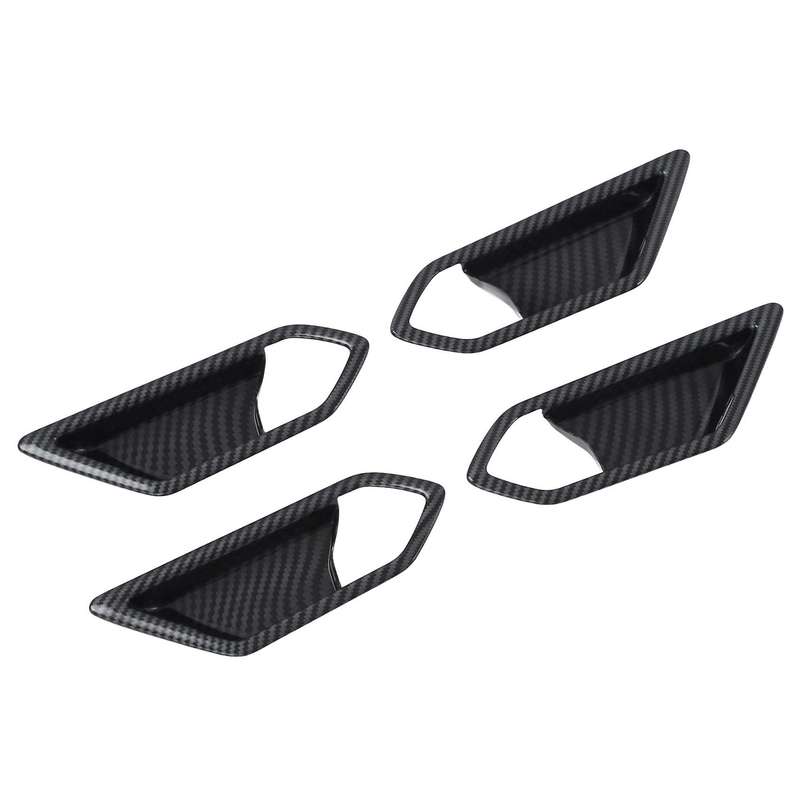 4pcs Carbon Fiber Car Ineer Door Handle Bowl Cover Trim for Id4x 2022