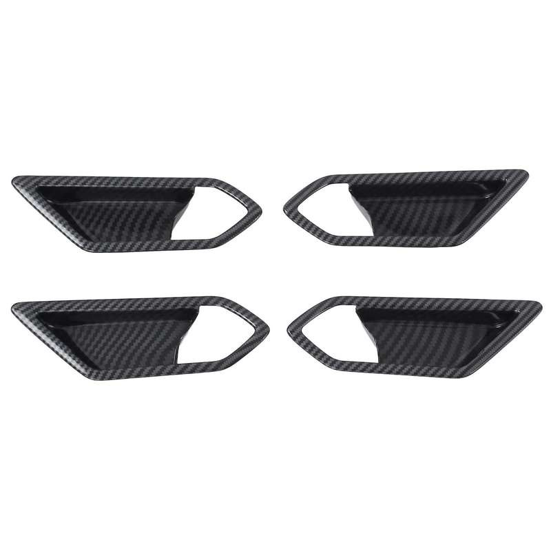 4pcs Carbon Fiber Car Ineer Door Handle Bowl Cover Trim for Id4x 2022