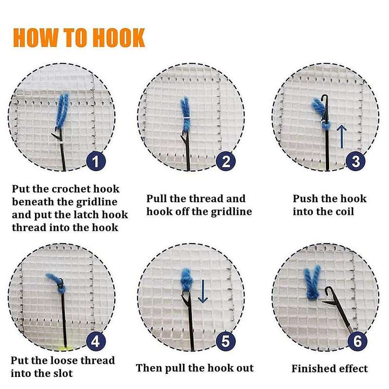 Diy Latch Hook Rug Kits for Kids Adults, Crochet Kit White Wolf King