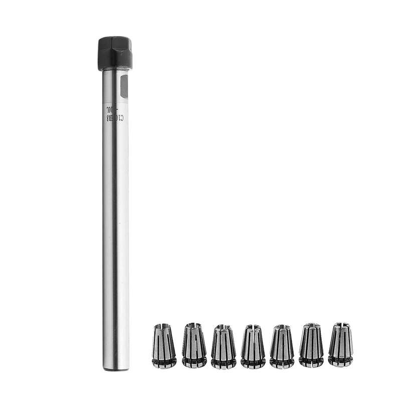 C10 Er8a 100l Collet Chuck Holder + 7pcs Precision Er8 Spring Collet