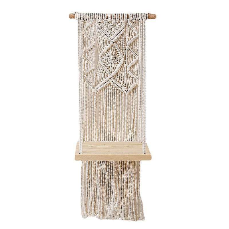 Macrame Wall Hanging Shelf Floating Shelves Rope Shelf for Hanging