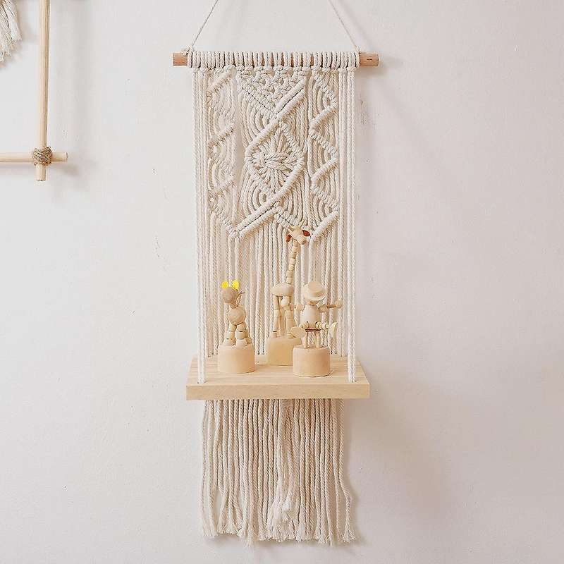 Macrame Wall Hanging Shelf Floating Shelves Rope Shelf for Hanging