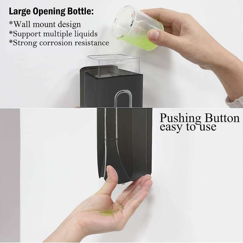 2pcs Wall Mounted Liquid Soap Dispenser 350ml for Kitchen Hotel