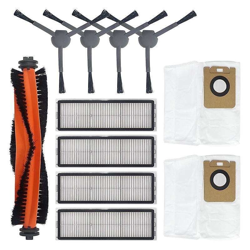 11pcs Side Main Brush Hepa Filters Dust Bag for Dreame Bot L10 Plus