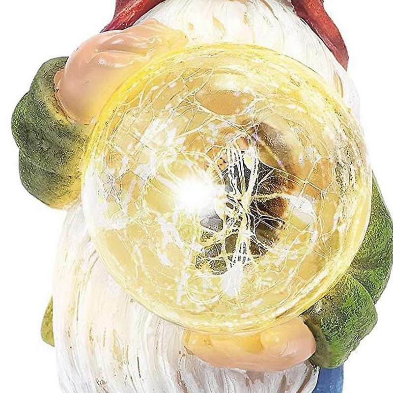 Resin Garden Figurine with Solar Led Lights, Festive, Outdoor Decor