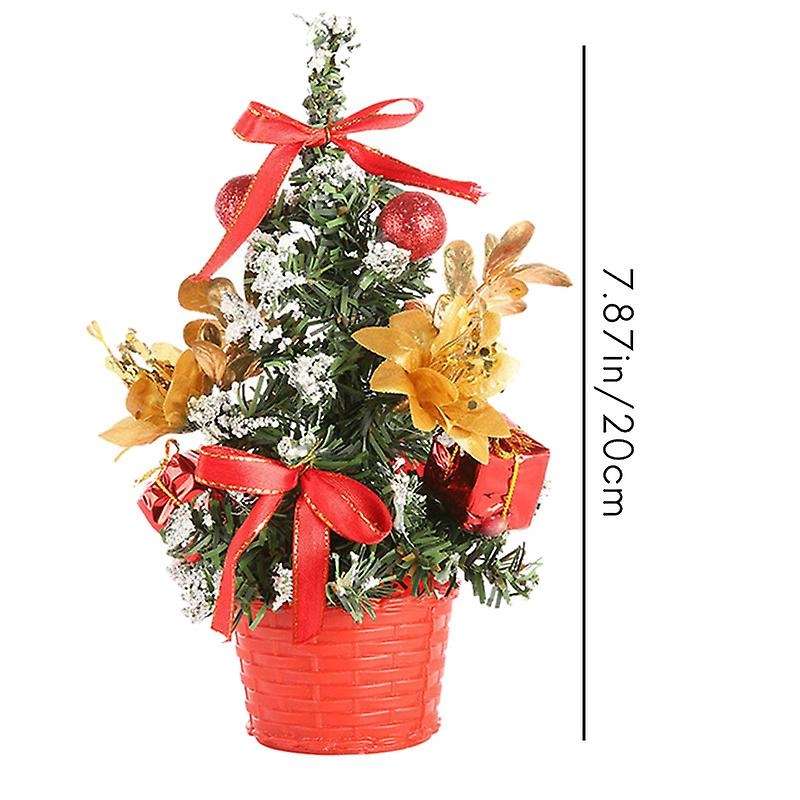 10pcs Christmas House Decor Small Christmas Tree Ornaments (red)