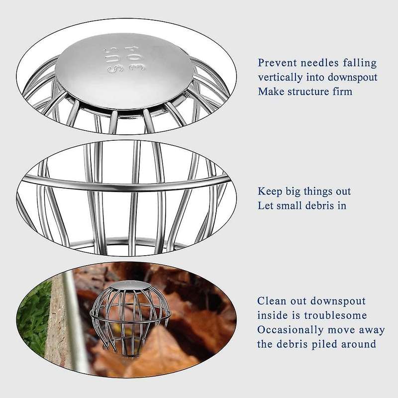 2pcs 304 Stainless Steel Gutter Guards Keeps Gutter Downpipes Clear