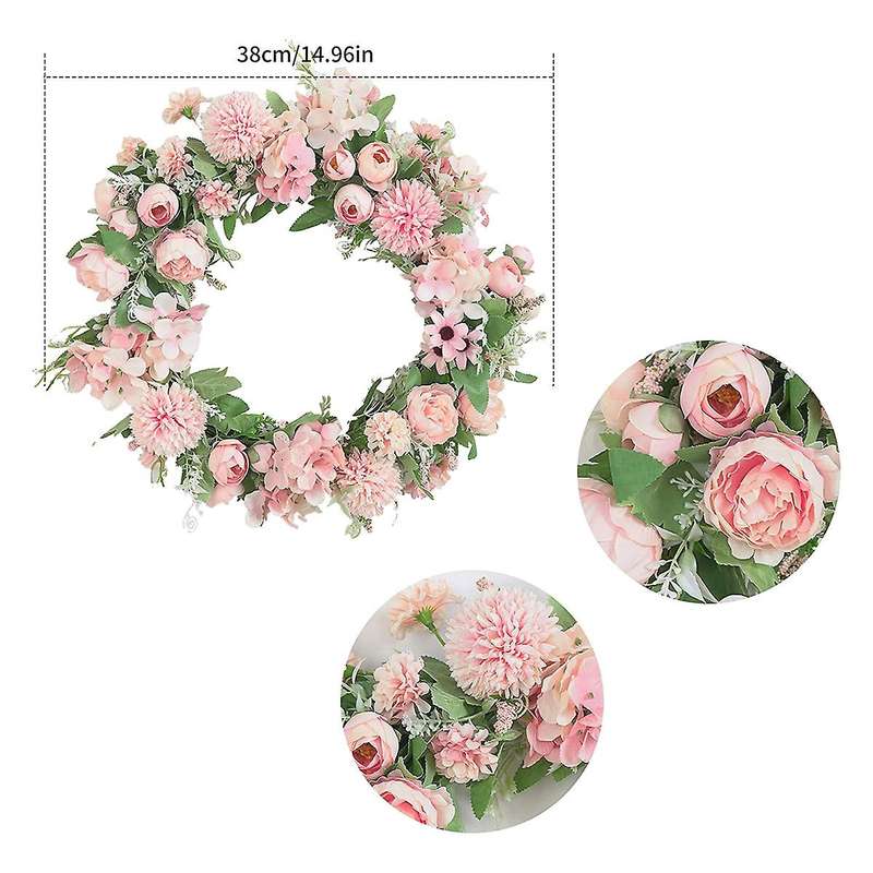 Artificial Peony Hydrangea Door Wreath,for Living Room Decor