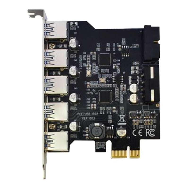 Usb3.0 Pci-e Expansion Card 5 Ports Hub Adapter,with 19-pin Connector