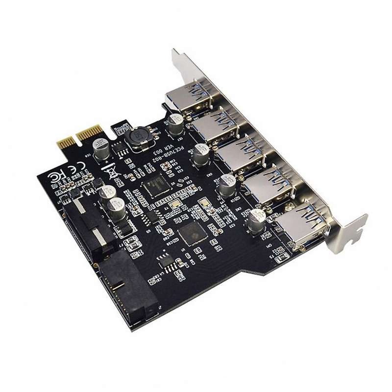 Usb3.0 Pci-e Expansion Card 5 Ports Hub Adapter,with 19-pin Connector