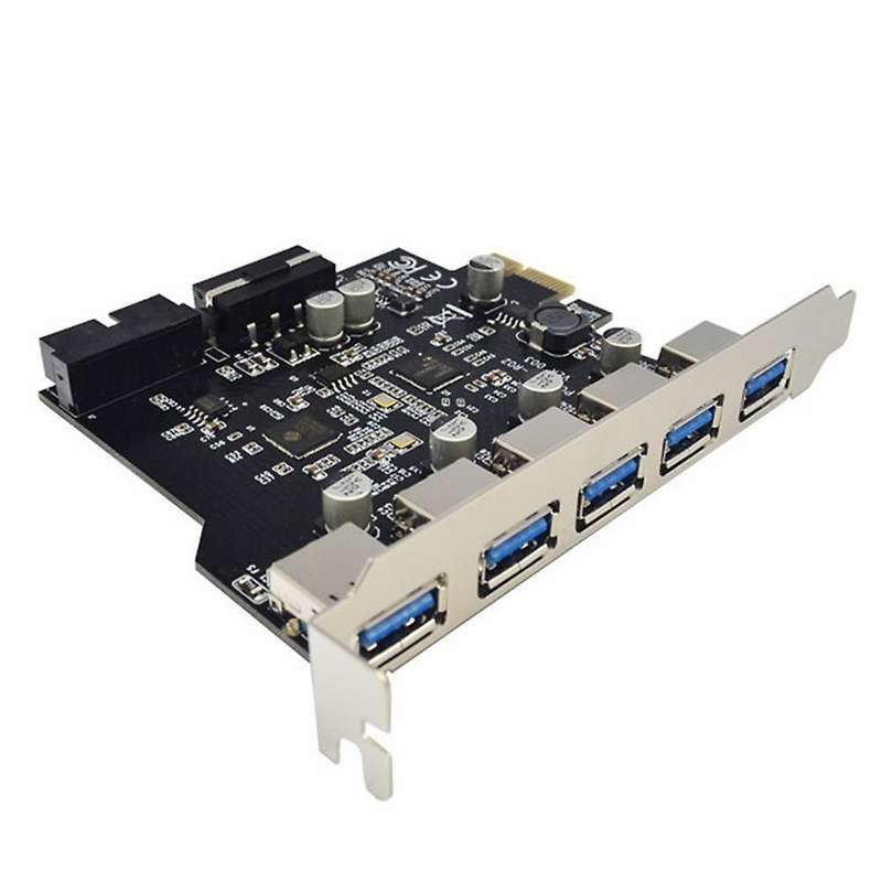 Usb3.0 Pci-e Expansion Card 5 Ports Hub Adapter,with 19-pin Connector