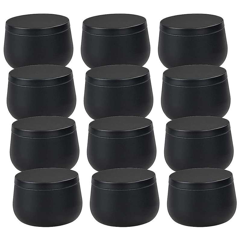 With Lids- 12pcs Candle Jars, 8oz Candle Metal Tins, for Diy (b)
